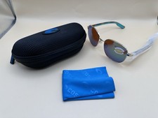 Costa Del Mar Polarized Sunglasses 580P Blue Mirror Aviator New w/Cloth Case