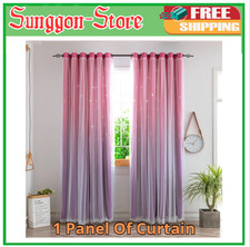 Kids Curtains Girls Bedroom Princess Star Curtains for Daughter Room Pink Purple