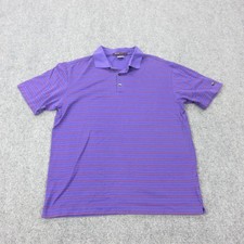 Nike Dri-Fit Tiger Woods Collection Polo Shirt Mens M Purple Stripe Golf Stretch