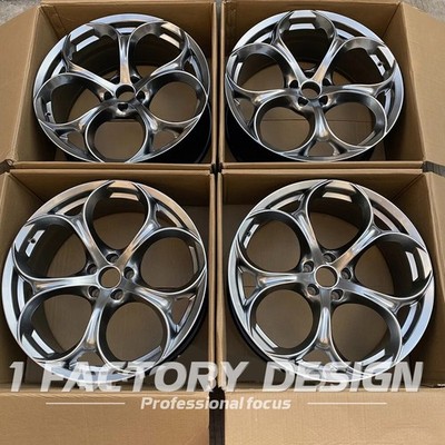 FOR ALFA ROMEO STELVIO 20'' HYPER BLACK WHEELS RIMS 20X8.5 5X110 SET OF 4