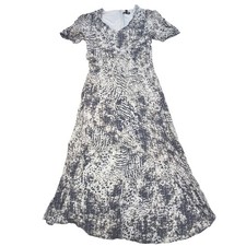 Express Maxi Dress Womens Medium Gray Snake Skin Print Guazy Hi Low Retro