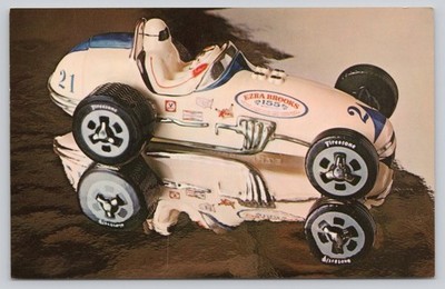 Ezra Brooks Whiskey Sprint Car Racer Decanter Promo Postcard Racing 1960s