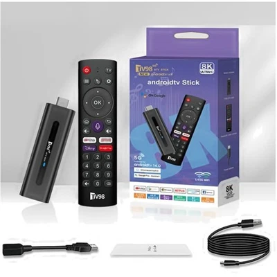 Android TV Stick 8K UHD Streaming Box 2GB RAM 16GB ROM Dual WiFi Bluetooth HDMI - Bild 1 von 2