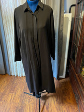 Worthington Black Solid  Basic Midi Dress P2XL Petite Collared
