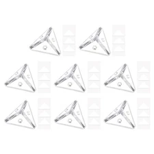 8 Set Acrylic Corner Bracket, Triangle Corner Connector Joist Braces W/Sticker