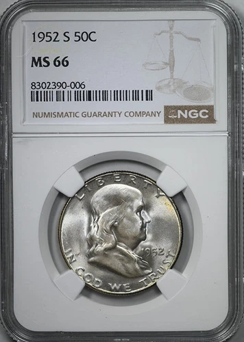 1952-S Franklin Half Dollar 50C NGC MS66