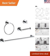 Adjustable Chrome Towel Rack and Accessory Set for a Stylish Bathroom Upgrade
