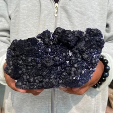 3.47LB Natural BlueBerry Fluorite Crystal Cluster Mineral Specimen/Inner Mongoli