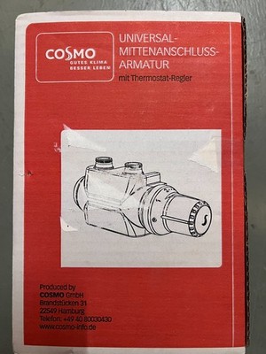 COSMO Universal Mittenanschlussarmatur DN 20 1/2''IG x 3/4'' AG weiss CUMAWE