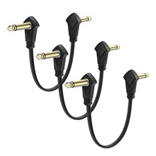 3 Pack 6 Inch Guitar Patch Cables Gold Plug, 15CM-3Pack C Shape-thin 1/4 Black