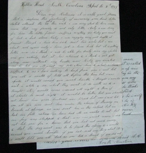 CIVIL WAR SOLDIER LETTER  BURNING THE  PAROLE CAMP & CARVING  GIFTS FOR FAMILY