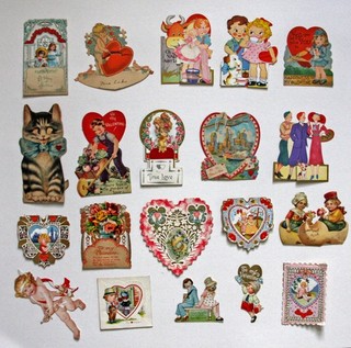 Lot Of 20 Used Vintage Valentines Day Cards 1920’s / 30’s Unique Designs