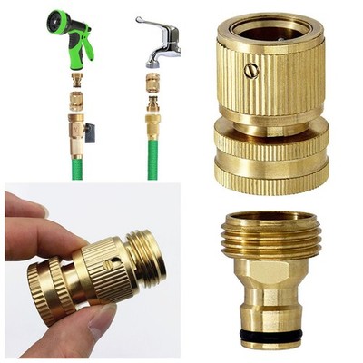 2 Pair 3/4'' Brass Female Male Quick Connect Connector Garden Water Hose Fit