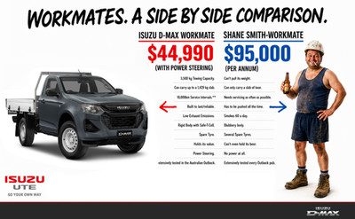 2025 Isuzu D-Max Workmate Comparison - Advertisement picture leaflet brochure