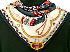 26"x26"Heart Horse Print 60 Wool 40 Silk Thin Double-sided Scarf 65x65cm4-24
