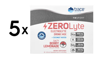 5 x Trace Minerals ZEROLyte, Salty Berry Lemonade - 30 (1.333,27 EUR/kg)