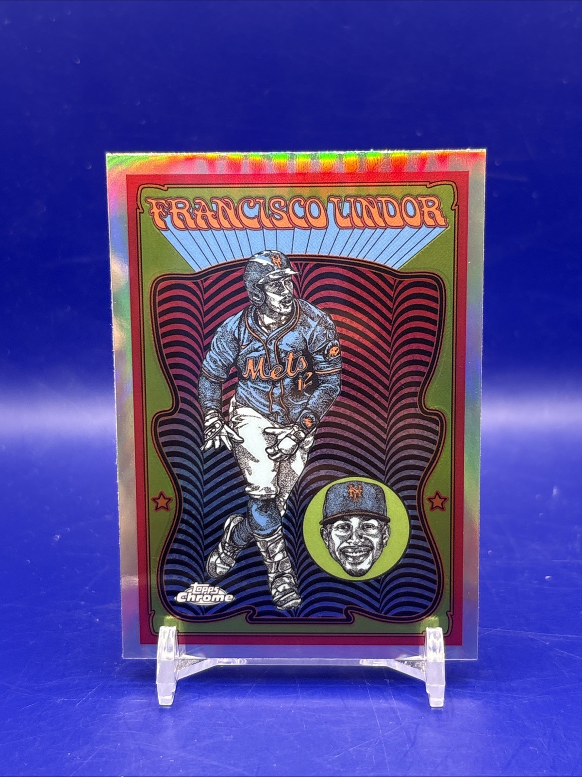 Francisco Lindor #UV-8 Baseball Cards 2025 Topps Chrome Ultra Violet All Stars trading card — raw and PSA graded price guide