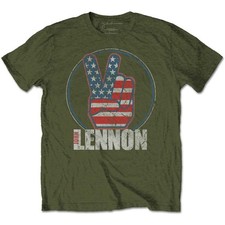 John Lennon Peace Sign The Beatles Official Mens T-Shirt