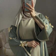 Islamic Women Open Abaya Cardigan Long Robes Evening Maxi Dress Kaftan Dubai New