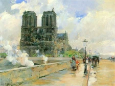 Cathedral of Notre Dame, 1888 by Hassam ART Home Decor
