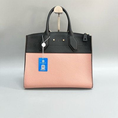 『25』　LOUIS VUITTON　カーフ シティ スティーマーMM LOUIS VUITTON City Steamer MM Hand Bag Calfskin Leather Black Pink