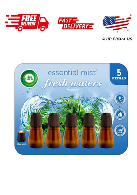Air Wick Essential Mist Oils Diffuser Air Freshener Refills, Fresh Waters, 5 Cou