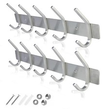 Stainless Steel Coat Rack Wall Mount - Heavy Duty Hooks for Hats, Towels, Jac...