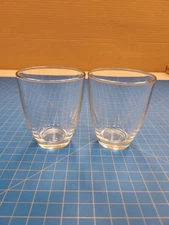 Clear Glass Drinking Glasses Set 2 Tumblers Juice Water Beverage 4 Inches Tall