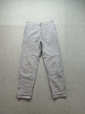Uniqlo Girl Pant S Gray Stretch Waist Casual Button Zip Drawstring Fleece Pocket