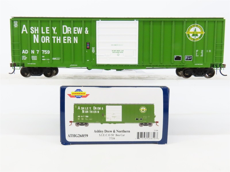 HO Scale Athearn Genesis ATHG26859 ADN Ashley Drew & Northern 50' Box Car #7759