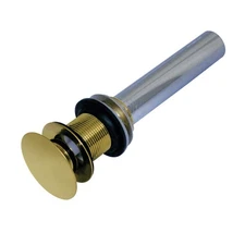 Kingston Brass EV7007 Push Pop-Up Drain without Overflow, Brushed Brass 9.44 ...