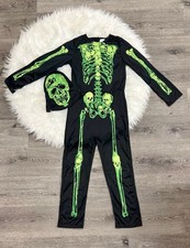 Halloween Glow in The Dark Skeleton Costume Kids Light up Ages 9-11Y