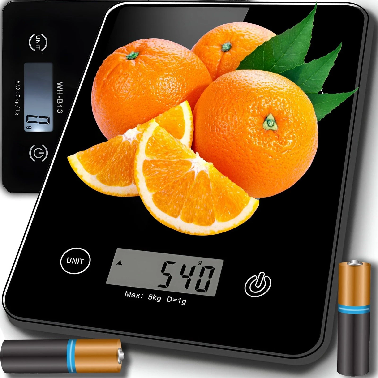 Digital Kitchen Scale Up to 5kg Capacity with 1g Accurate and Tempered Glass, D...