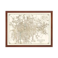 Old Map of Atlanta, GA 1931 - Vintage Atlanta Georgia Art