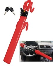 Steering Wheel Lock Anti-Theft Heavy Duty Secure Car Device, Adjustable Lengt...