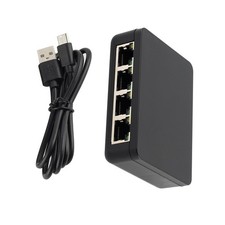 New 1/4 1000Mbps ABS RJ45 LAN Network Splitter Adapter With USB Power Cable