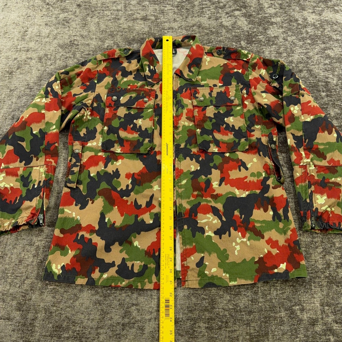 Swiss Army Field Jacket Mens Large Sz 52 Alpenflage Camo Full Zip