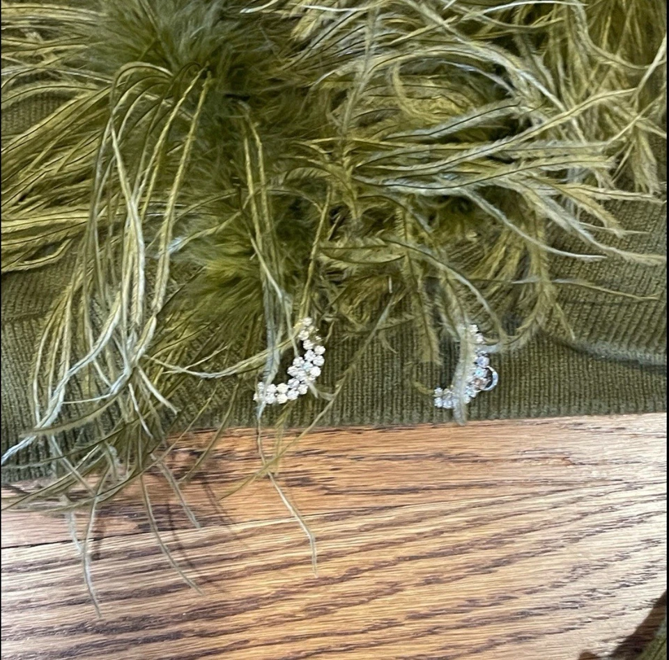 Rare  Vintage Betsey Johnson Cardigan with Ostrich Feathers And Rhinestone Clip. - Image 4 of 4