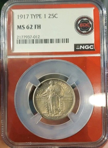 1917 Standing Liberty Silver Quarter Type 1 MS 62 FH NGC