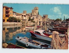 Postcard The Scaligero Castle The Garda lake Sirmione Italy