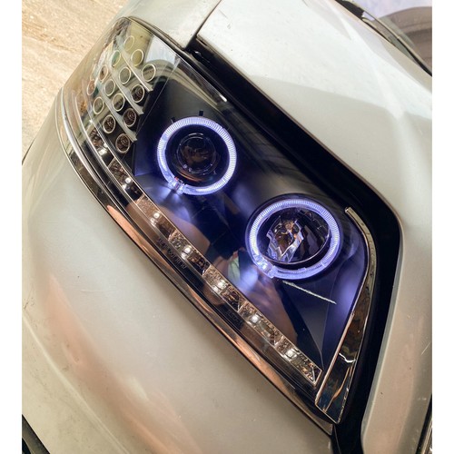 Fits AUDI A6 A6/S6 C5 4B 97-01 Pre-Facelift Guide LED Angel-Eye Headlight BK LHD - Picture 8 of 8