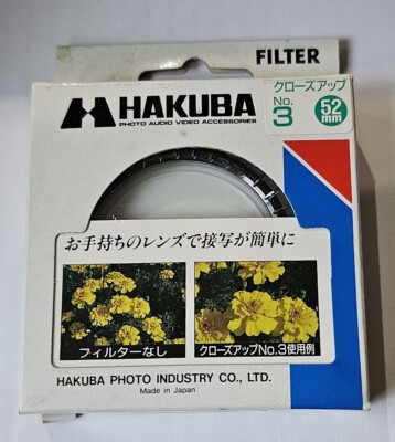 52mm Close Up Macro No.3 #3 Glass Lens filter Made in Japan Hakuba E-52 52 mm