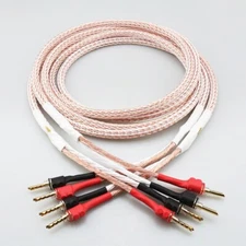 Audiophile HiFi Speaker Cable 12TC 8N OCC Copper 24 Strands With Banana Plug