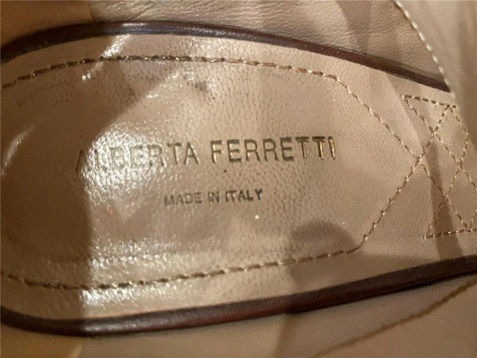 Sandálias plataforma ráfia Alberta Ferretti tamanho 38 - Imagem 3 de 4