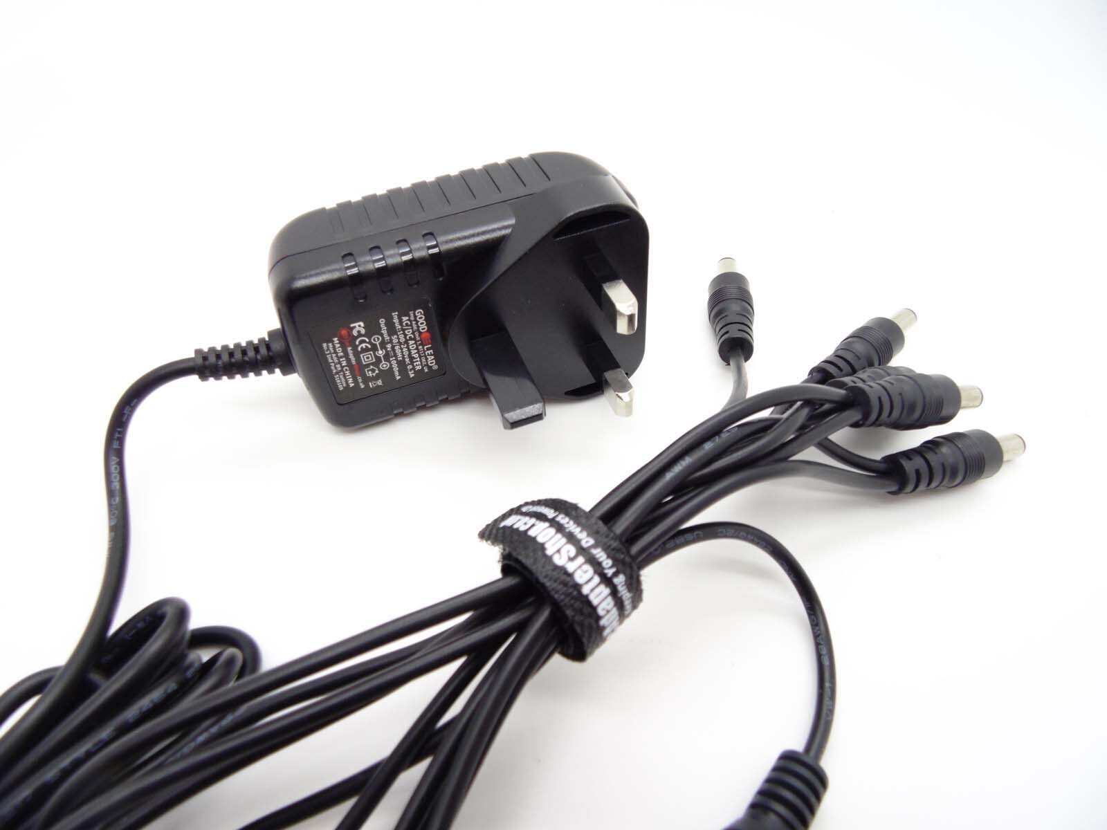 9V AC Adapter Power Supply + 5 Way Chain for Dunlop Cry Baby Mini 535Q