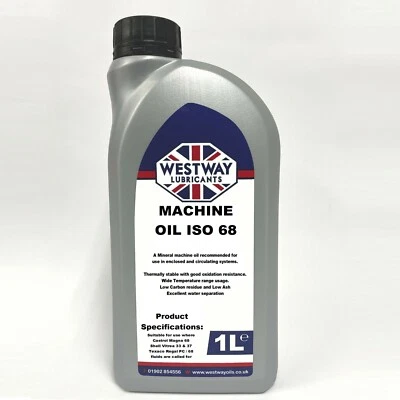 WESTWAY LUBRICANTS LTD Shell Vitrea 33 37 Equivalent Machine Oil ISO 68 1 Litre 1L UK Product