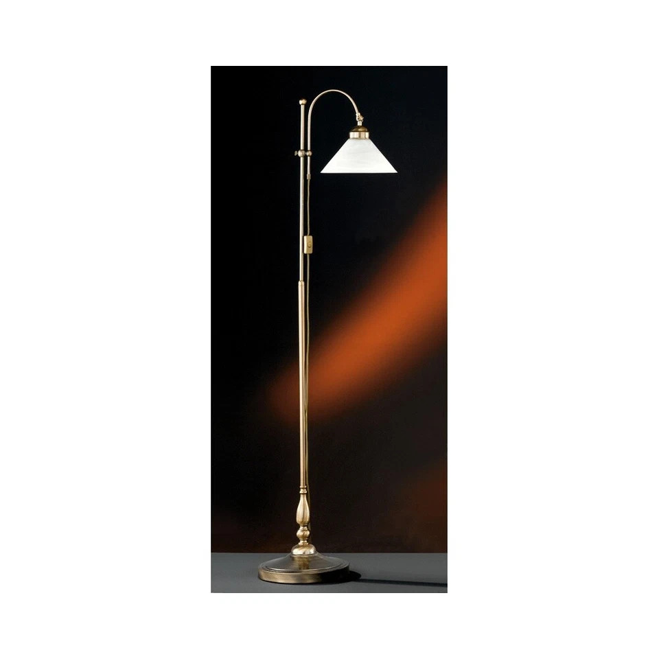 Fischer & Honsel 47841 Antwerpen Stehleuchte 40W E27 Altmessing Alabaster Glas 1