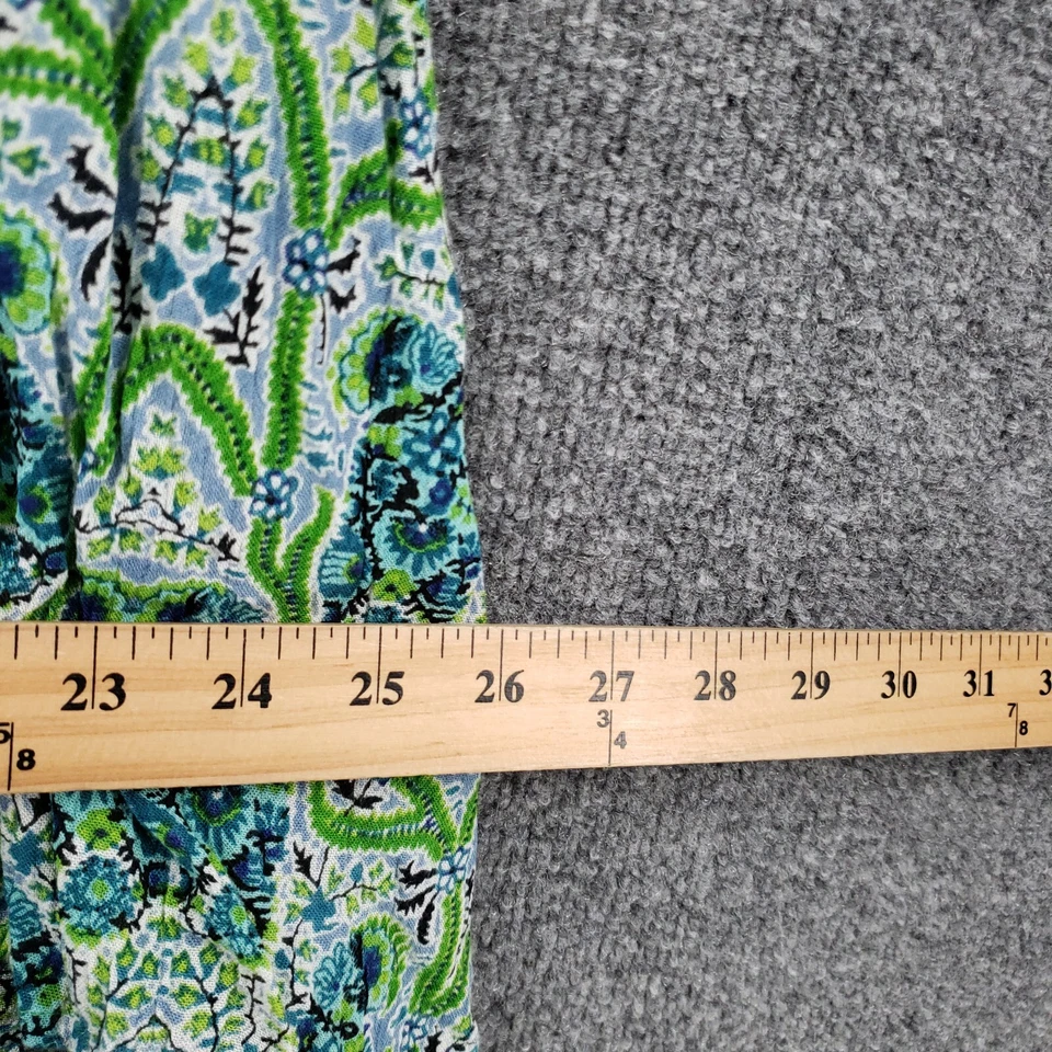 Falda Kim Rogers Mujer L Grande Verde Midi Campesina Cintura Elástica Pull On Boho Foto 3 de 4