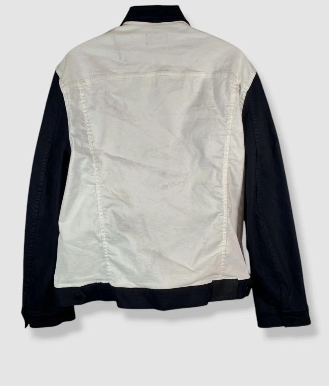 Monfrere Men's White Colorblocked Dean Denim Jacket Size XXL image 2