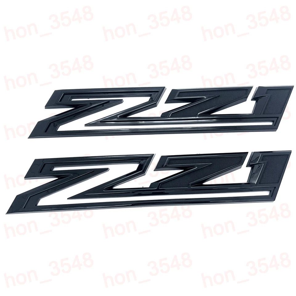 Новый 2шт 2019-2024 Chevy Silverado Z71 4 x 4 эмблема крыло письмо значок глянцевый черный - Изображение 2 из 4
